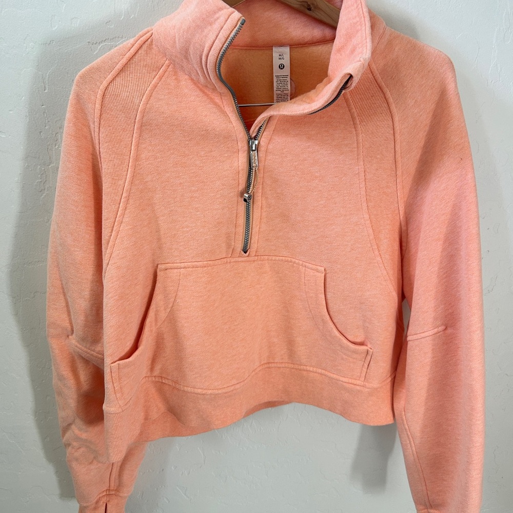 Lululemon Scuba Peach Half-Zip sweatshirt